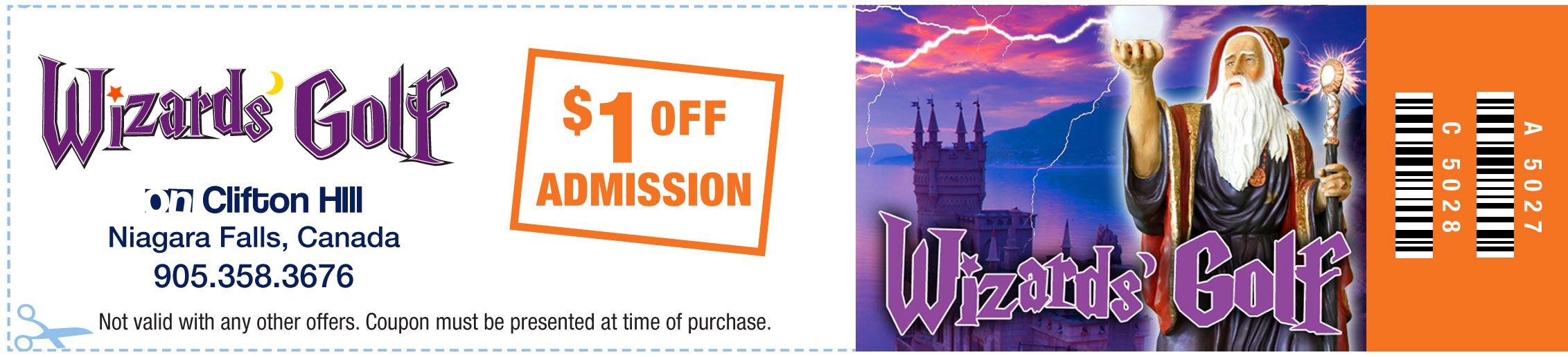 Wizard's Golf Admission Coupon
