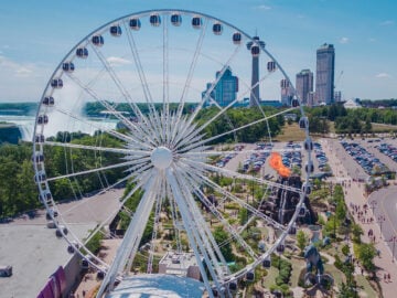 Clifton Hill Parking Aerial Photo with SkyWheel in foreground