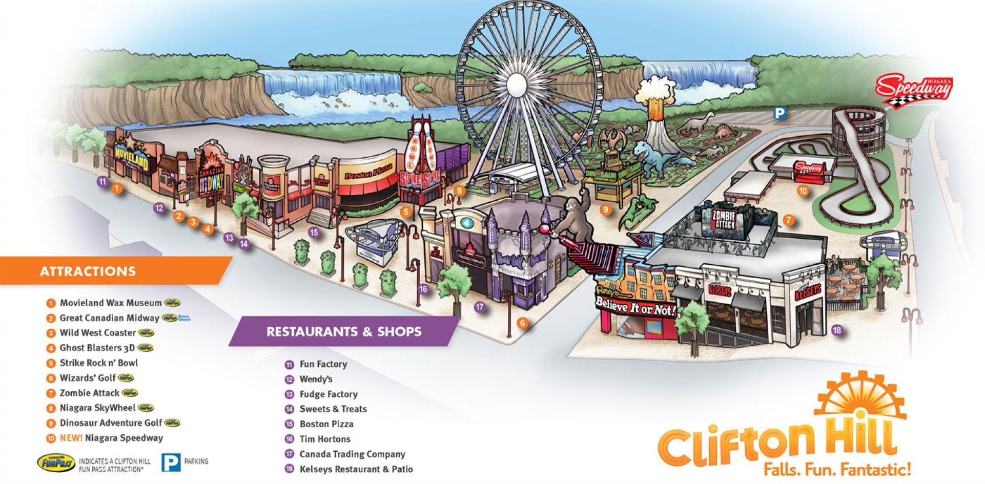 Niagara Falls Maps And Directions Clifton Hill Niagara Falls Canada   Niagara Maps 